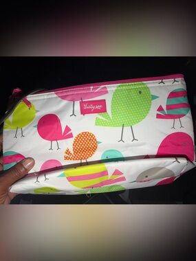 thirty-one Bright Bird Print Pouch - Pink, Lime, Aqua, Yellow